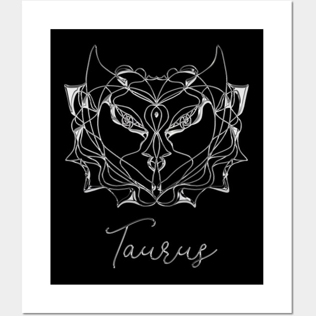 Funny Taurus Zodiac Shirt April May Birthday Astrology Gift Wall Art by Ai Wanderer